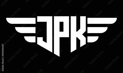 JPK three letter logo, creative wings shape logo design vector template ...