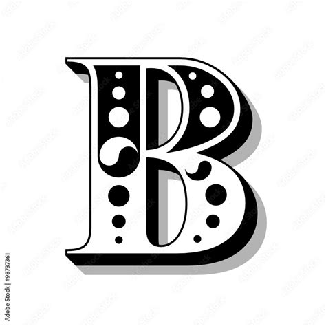 Classic vintage font, letter B, vector. Stock Vector | Adobe Stock