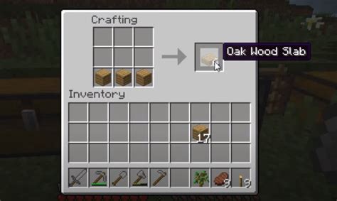 How to Make A Wood Slab: Minecraft Recipe