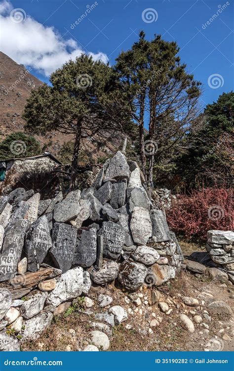 Prayer Stone wall stock photo. Image of suspension, water - 35190282