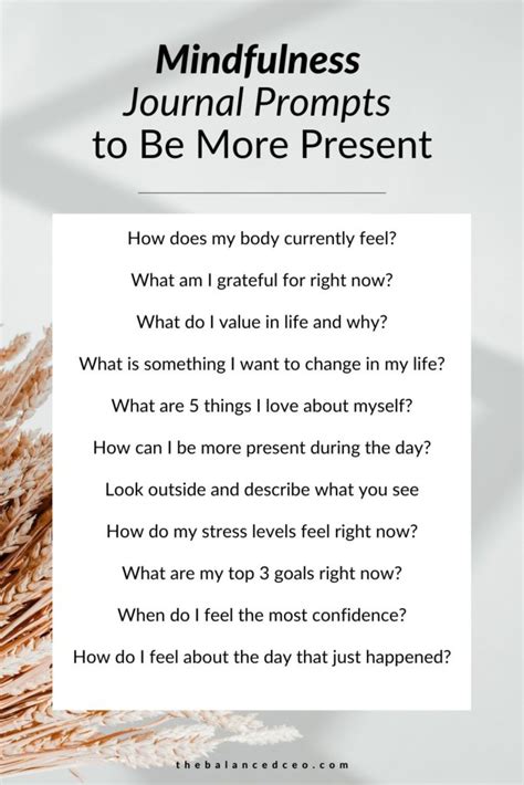 12 Powerful Mindfulness Journal Prompts to Be More Present - The Balanced CEO