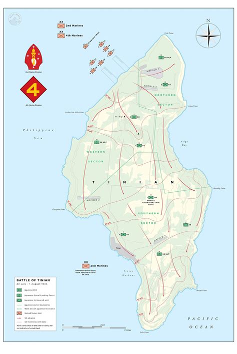 Tinian Airfields Ww2 Map