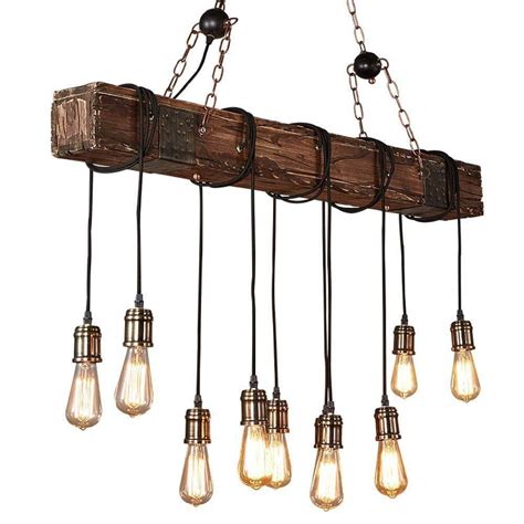 Rustic Farmhouse Wood Beam Chandelier - The Best Picture Of Beam