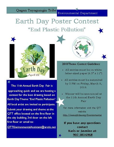 Earth Day Theme Poster Contest!!! - 830 AM KSDP – Sand Point, AK