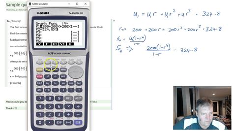 Geometric sequence sum - Calculator question - YouTube