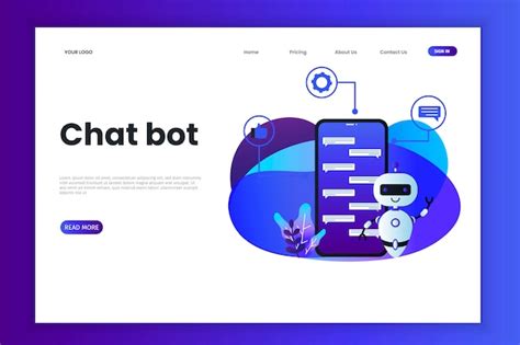 Premium Vector | Chatbot technology website template