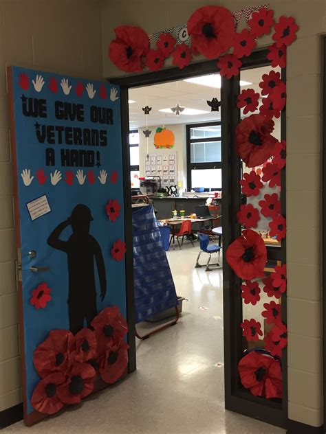 Veterans Day Preschool Door with Poppy's | Preschool door, Veterans day coloring page, Veterans day