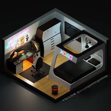 Futuristic Gaming Bedroom on Behance | Futuristic bedroom, Bedroom ...