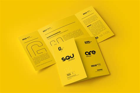 Square Gatefold Brochure Mockup | Creative Print Mockups ~ Creative Market