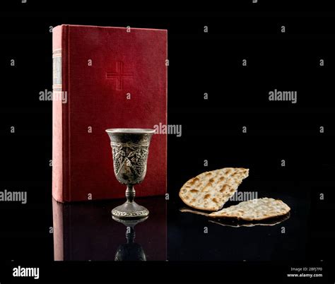Holy Communion Bread, Wine for christianity religion Stock Photo - Alamy