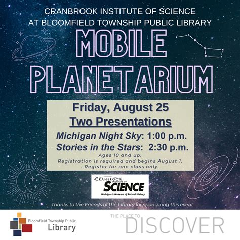 Cranbrook Institute of Science Mobile Planetarium: Stories in the Stars ...