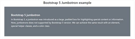 Bootstrap 5 jumbotron - javatpoint