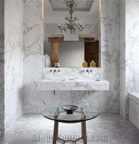 Calacatta Vagli Oro White Marble Bathroom Design from Italy - StoneContact.com