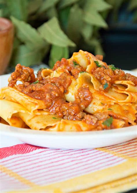 Pappardelle Bolognese {Pappardelle Alla Bolognese} - Italian Recipe Book