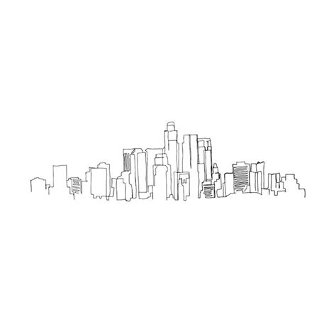 Los Angeles Skyline Drawing Mini Art Print by Emily DeSantis - Without ...