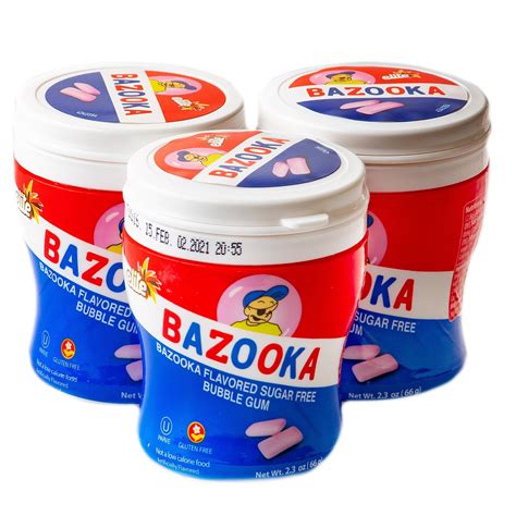 Elite Bazooka Sugar Free Gum Tubs - 6CT Box • Elite Sugar Free Gum • Gumballs, Bubble Gum ...