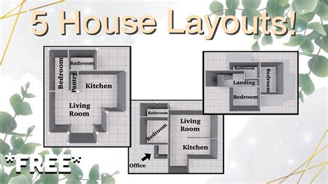 Bloxburg| 5 HOUSE LAYOUTS *FREE* - YouTube