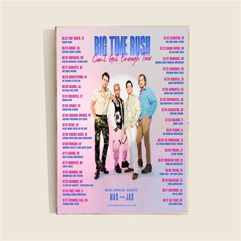 Big Time Rush Band Can't Get Enough Tour 2023 Poster