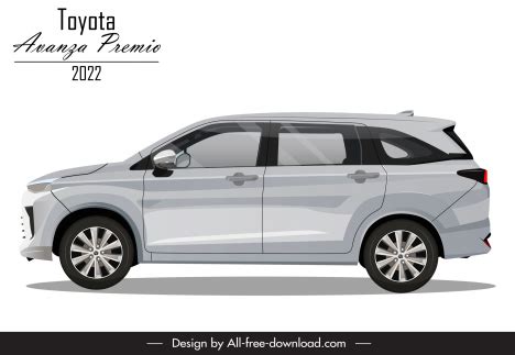 Toyota avanza premio 2022 car advertising poster modern flat side view ...