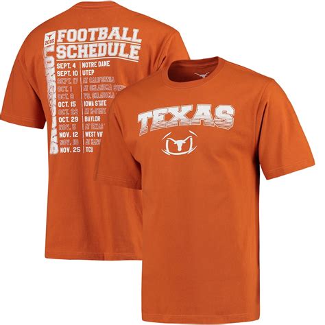 Texas Longhorns Texas Orange Football Schedule T-Shirt