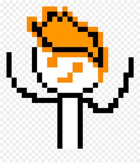 Orange Oni Guy - Pixel Art Emoji Clipart (#3348189) - PinClipart