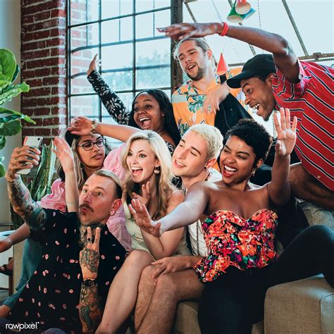 Diverse group of friends taking a selfie at a party | premium image by rawpixel.com / McKinsey ...