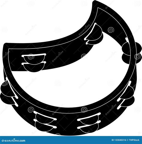 Tambourine Icon Or Logo In Outline Vector Illustration | CartoonDealer ...