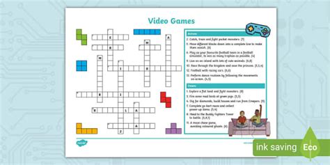 KS2 Computer Games Crossword (teacher made) - Twinkl