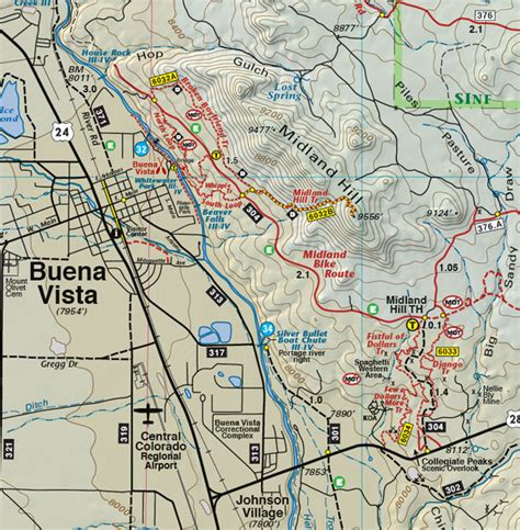 Salida - Buena Vista Trails | Recreation Topo Map | Latitude 40° maps