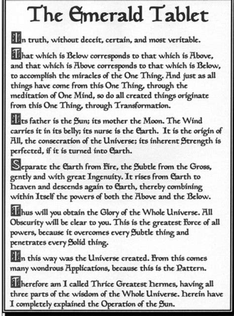 The emerald tablet of Thoth-Hermes | Emerald tablets of thoth, Kemetic spirituality ...