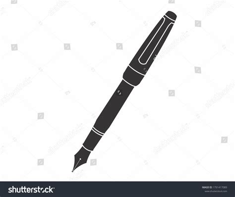 Pen Clip Art Black White Stock Illustration 1791417089 | Shutterstock