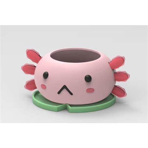 Cute 3D Printed Axolotl Planter