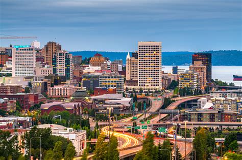 Tacoma Washington Usa Skyline Stock Photo - Download Image Now - iStock