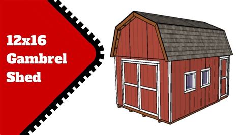 12x16 Gambrel Shed Plans - YouTube