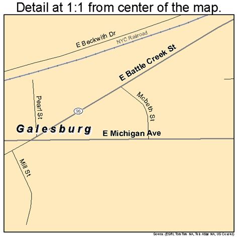 Galesburg Michigan Street Map 2631260