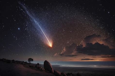 Premium AI Image | Shooting star Shooting Star Comets Rain Down from ...