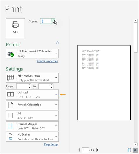 Print Sheets in Excel