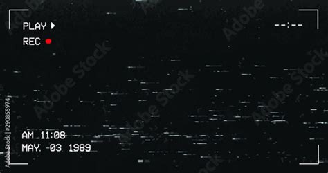 Glitch camera effect. Retro VHS background. Old video template. No signal. Tape rewind. Vector ...