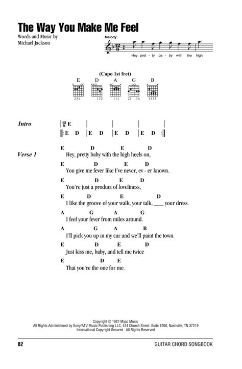 The Way You Make Me Feel by Michael Jackson - Guitar Chords/Lyrics - Guitar Instructor