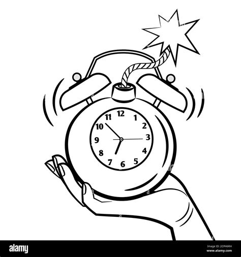 Bomb style alarm clock vector illustration. Wake up clock coloring page Stock Vector Image & Art ...