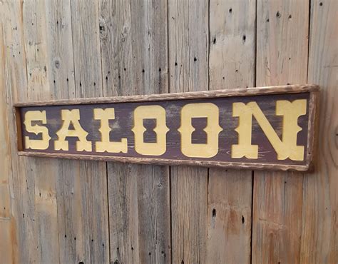 Saloon/rustic/carved/wood/sign/western/décor/ranch/old - Etsy