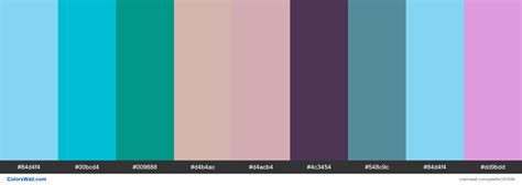 Logo colors palette #84d4f4, #00bcd4, #009688 - ColorsWall