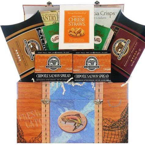 Smoked Salmon Seafood Gourmet Food Gift Box for Dad