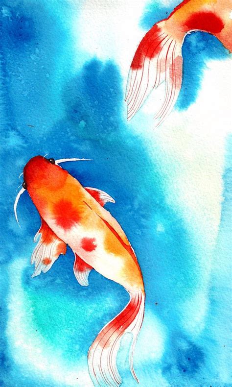 Pin by AnetteKromberg on Peinture acrylique | Koi art, Koi painting, Watercolor art prints