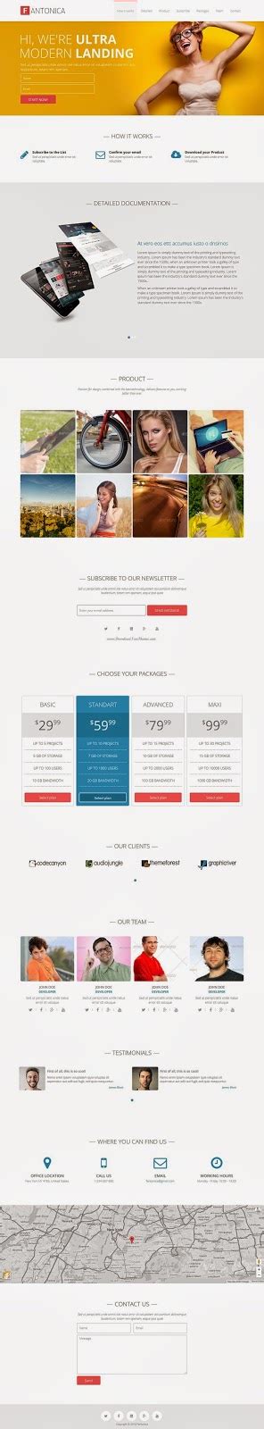 Fantonica Responsive Bootstrap Landing Page Theme 2015 - Download New Themes