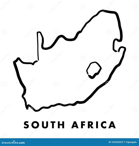 South Africa map outline stock vector. Illustration of simplified ...