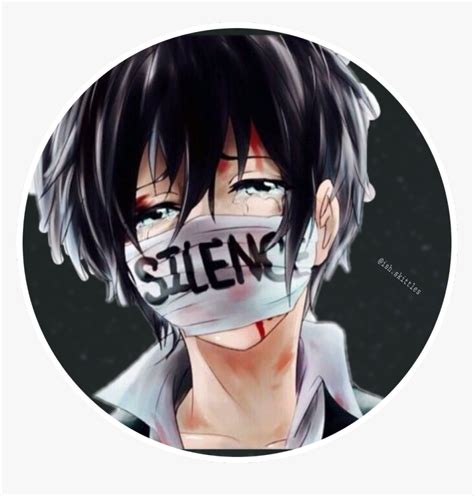 Transparent Shhh Clipart Black And White - Mask Sad Anime Boy, HD Png Download , Transparent Png ...