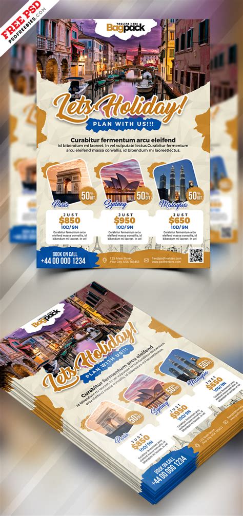 Holiday Travel Flyer Design PSD | PSDFreebies.com