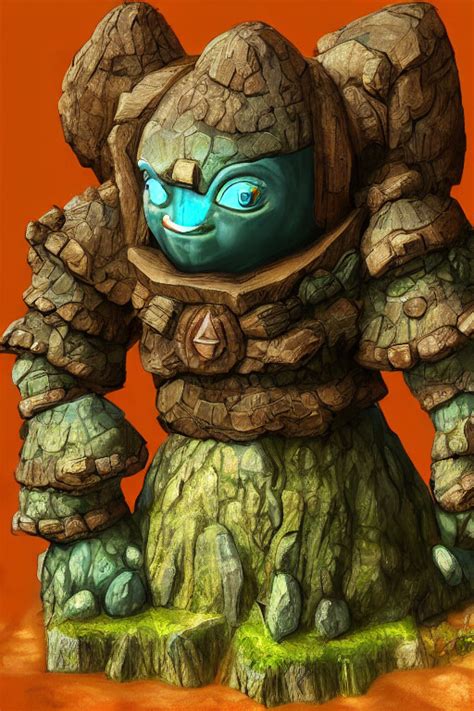 ArtStation - clay Golem natural enchanted forest | Artworks