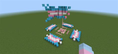 Built trans flags in minecraft : r/transgender_teens